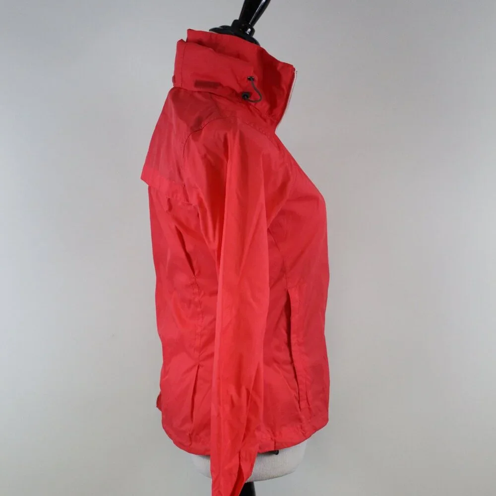 Columbia‎ Poppy Packable Windbreaker Jacket XS Orange Lightweight Zip Up Hooded